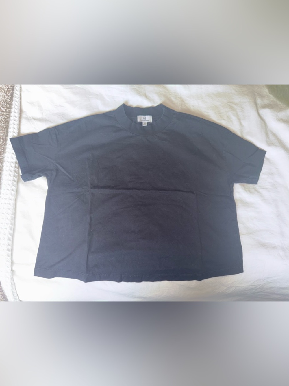 Ag Adriano Goldschmied Black Cotton Crewneck T‑Shirt